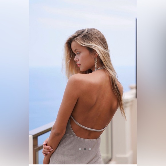 Free People Angelica Slip Dress in Moss Green - Picture 3 of 6